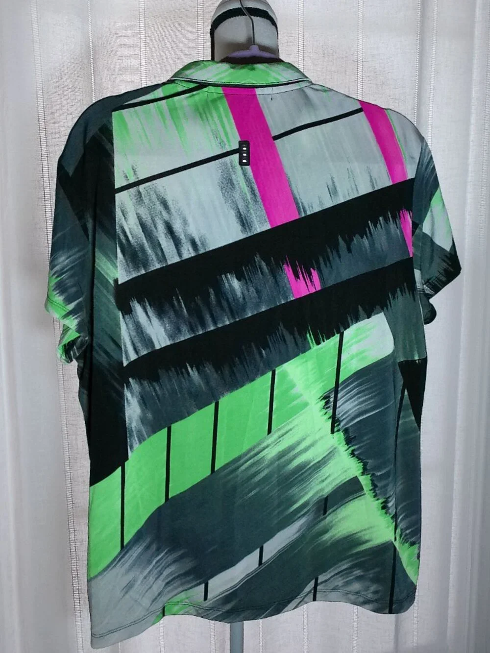 JAMIE SADOCK Golf Short Sleeve Collared 1/4 Zip Gray w/Abstract Design Shirt XL - Picture 3 of 11